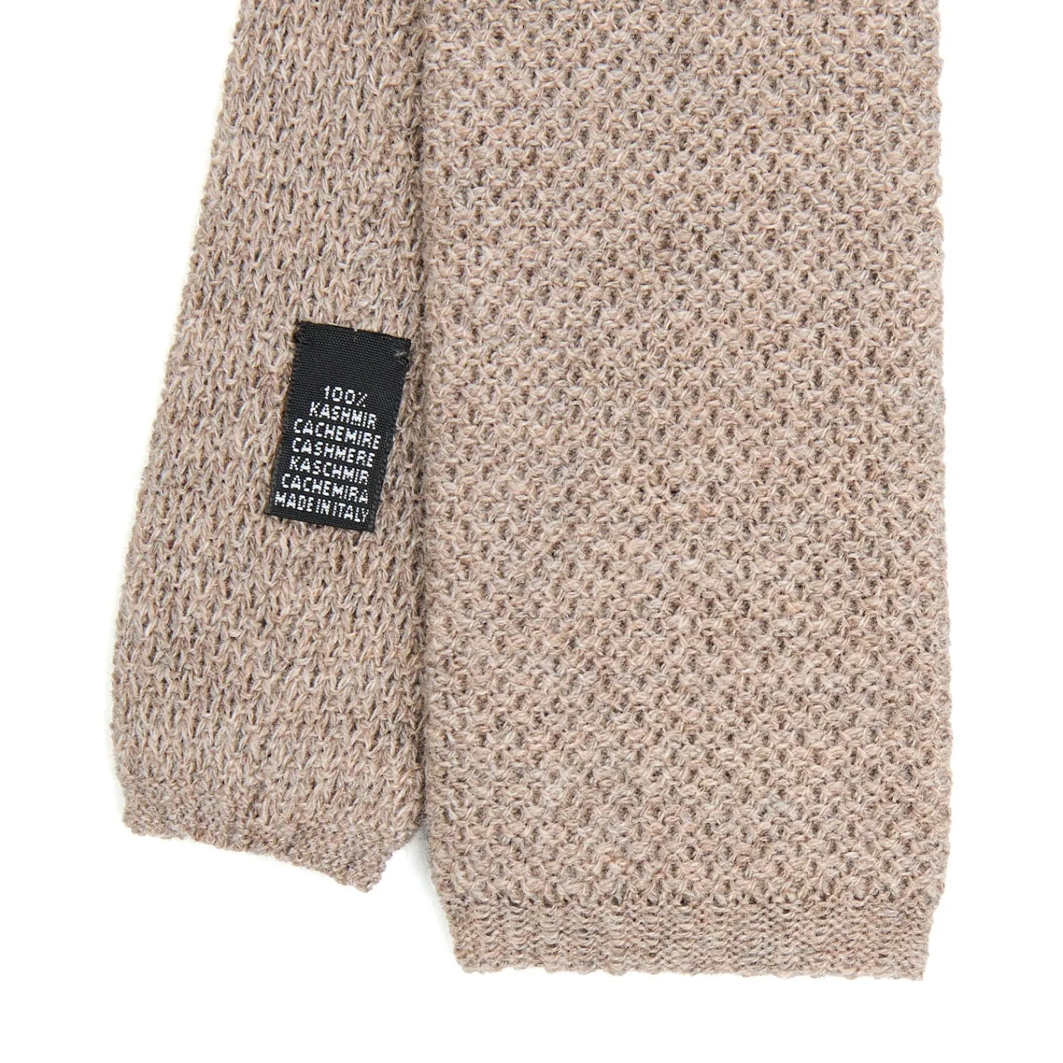 E.Marinella CRAVATTE|Cravatte In Garza E Tricot|CRAVATTA TRICOT IN CASHMERE BEIGE Tinta unita
