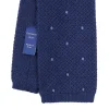 E.Marinella CRAVATTE|Cravatte In Lana E Cashmere|CRAVATTA TRICOT IN CASHMERE BLU SCURO Pois azzurro