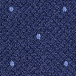 E.Marinella CRAVATTE|Cravatte In Lana E Cashmere|CRAVATTA TRICOT IN CASHMERE BLU SCURO Pois azzurro