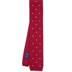 E.Marinella CRAVATTE|Cravatte In Lana E Cashmere|CRAVATTA TRICOT IN CASHMERE BORDEAUX Pois azzurro