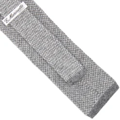 E.Marinella CRAVATTE|Cravatte In Lana E Cashmere|CRAVATTA TRICOT IN CASHMERE GRIGIO CHIARO Tinta unita