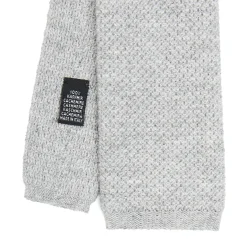 E.Marinella CRAVATTE|Cravatte In Lana E Cashmere|CRAVATTA TRICOT IN CASHMERE GRIGIO CHIARO Tinta unita