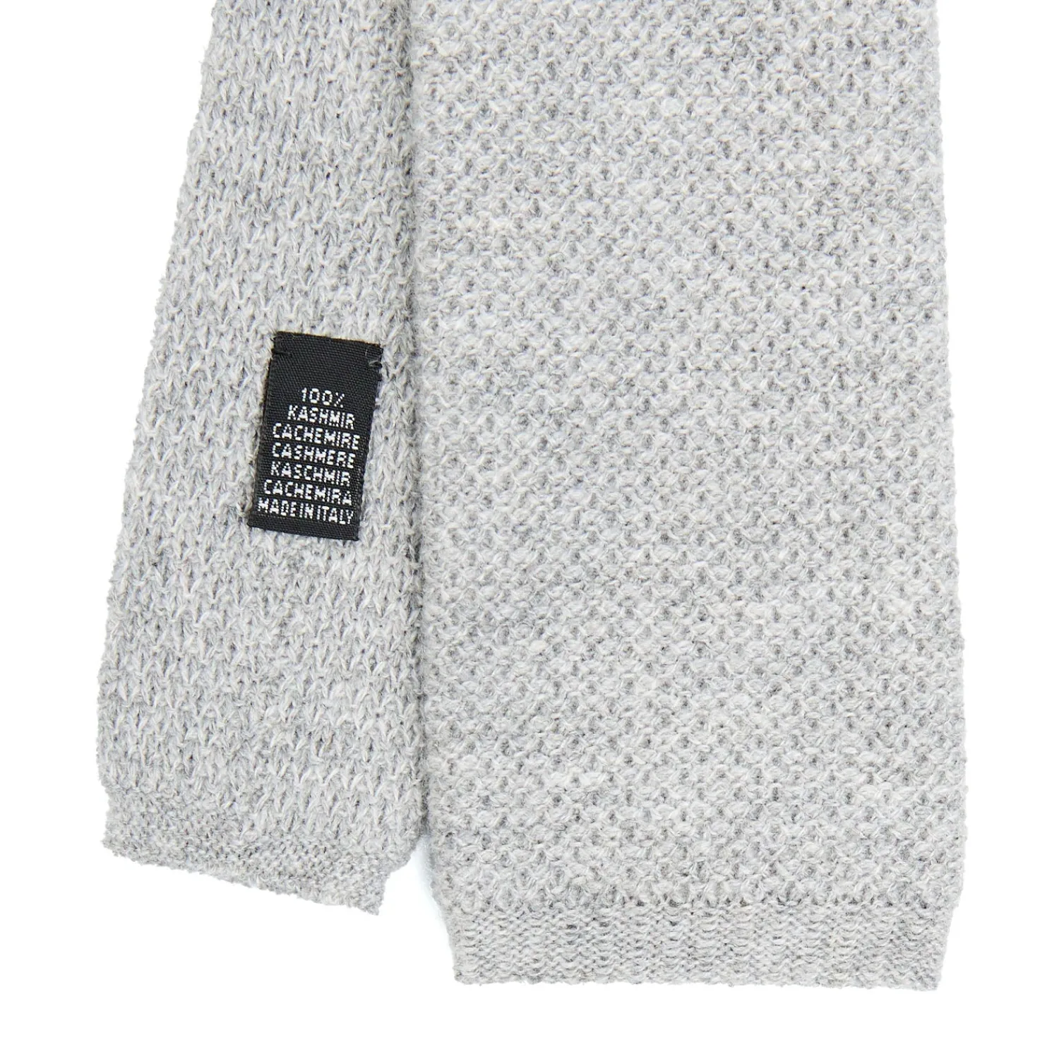 E.Marinella CRAVATTE|Cravatte In Lana E Cashmere|CRAVATTA TRICOT IN CASHMERE GRIGIO CHIARO Tinta unita