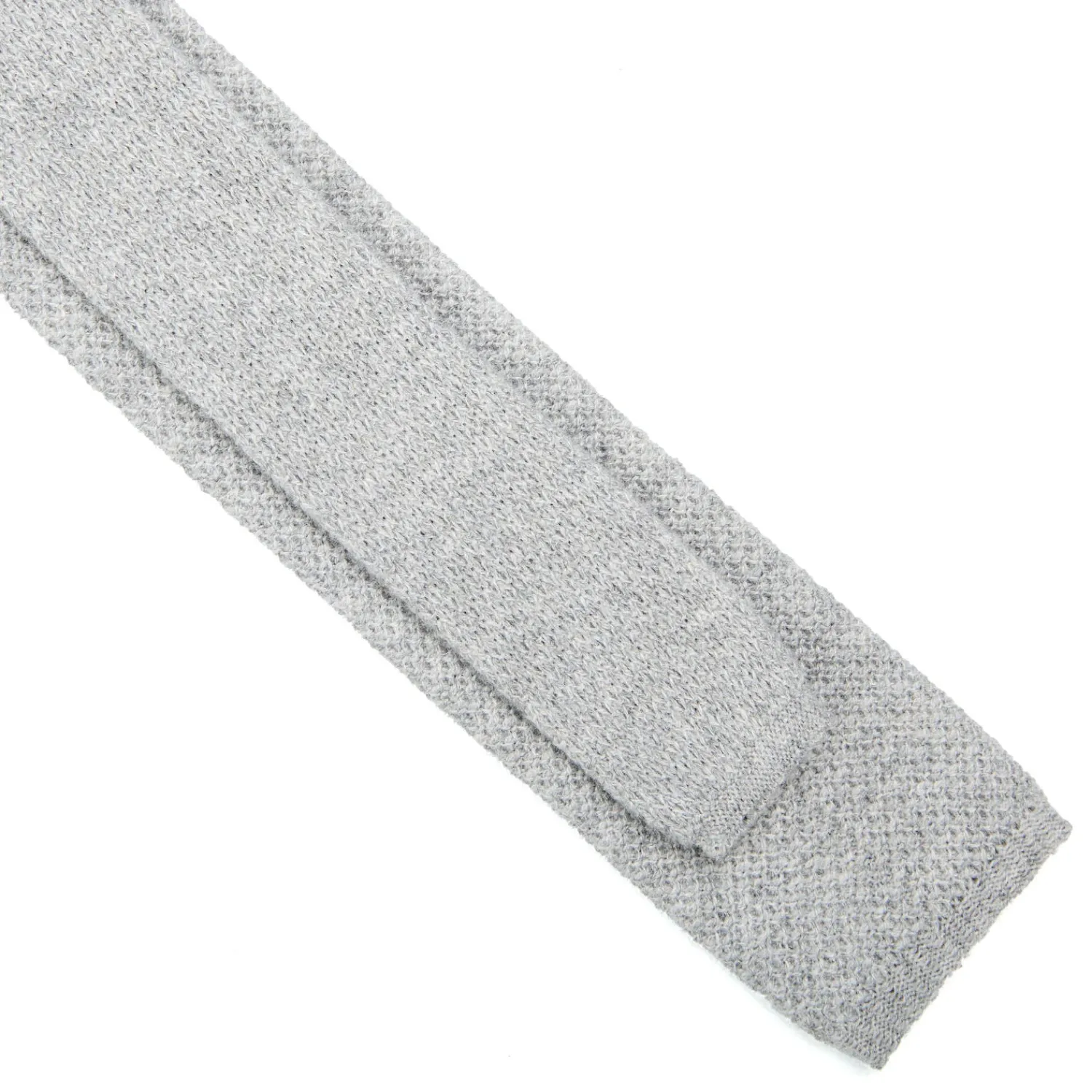 E.Marinella CRAVATTE|Cravatte In Lana E Cashmere|CRAVATTA TRICOT IN CASHMERE GRIGIO CHIARO Tinta unita