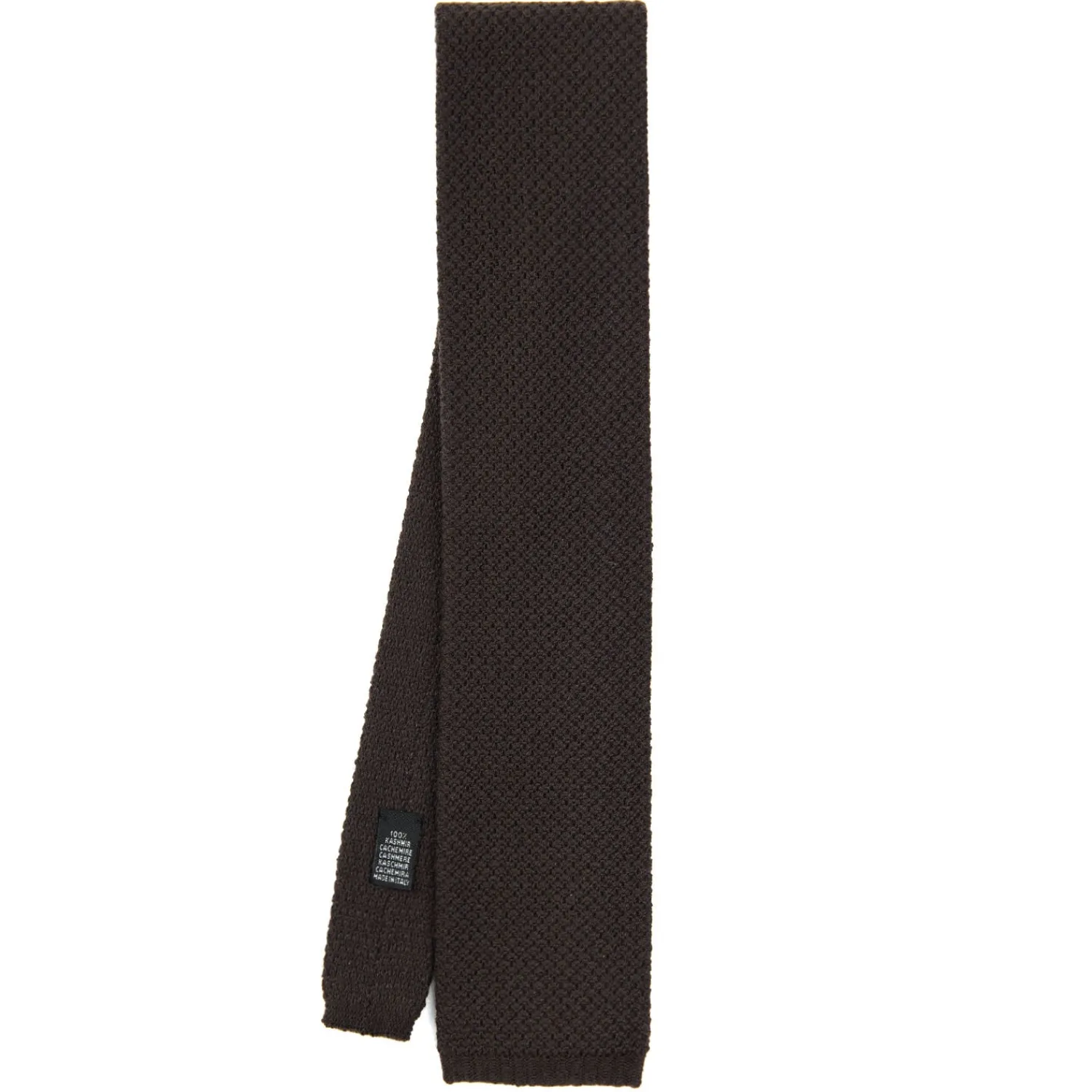 E.Marinella CRAVATTE|Cravatte Tinta Unita E Sottonodo|CRAVATTA TRICOT IN CASHMERE MARRONE SCURO Tinta unita