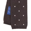 E.Marinella CRAVATTE|Cravatte In Lana E Cashmere|CRAVATTA TRICOT IN CASHMERE MARRONE SCURO Pois bianco
