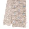 E.Marinella CRAVATTE|Cravatte In Garza E Tricot|CRAVATTA TRICOT IN SETA BEIGE Pois blu