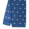 E.Marinella CRAVATTE|Cravatte In Garza E Tricot|CRAVATTA TRICOT IN SETA BLU Pois beige