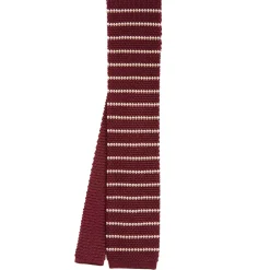 E.Marinella CRAVATTE|Cravatte Regimental E Rigate|CRAVATTA TRICOT IN SETA BORDEAUX Rigata