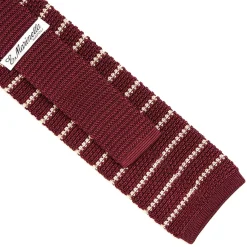 E.Marinella CRAVATTE|Cravatte Regimental E Rigate|CRAVATTA TRICOT IN SETA BORDEAUX Rigata