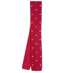 E.Marinella CRAVATTE|Cravatte In Garza E Tricot|CRAVATTA TRICOT IN SETA BORDEAUX Pois