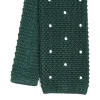 E.Marinella CRAVATTE|Cravatte In Garza E Tricot|CRAVATTA TRICOT IN SETA VERDE SCURO Pois beige