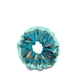 E.Marinella Fasce Ed Elastici Per Capelli|ELASTICO PER CAPELLI IN SETA AZZURRO Lucky elephant