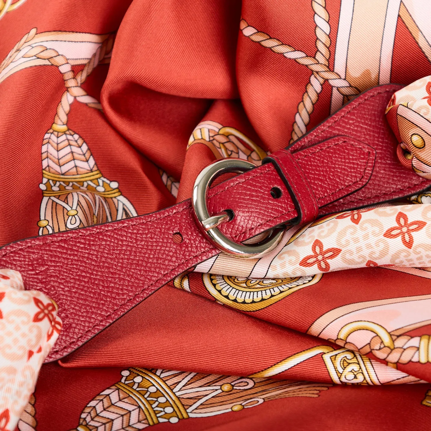 E.Marinella Ferma Foulard|FERMAFOULARD IN PELLE BORDEAUX Con fibbia argentata