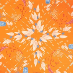 E.Marinella FOULARD|FOULARD ARANCIONE IN SETA E ORANGE FIBER Collezione orange fiber