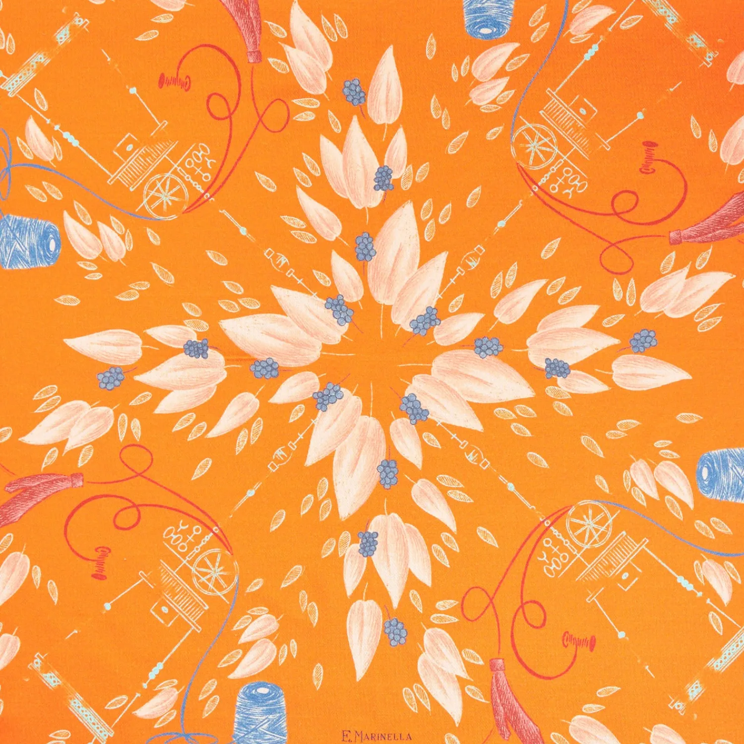 E.Marinella FOULARD|FOULARD ARANCIONE IN SETA E ORANGE FIBER Collezione orange fiber
