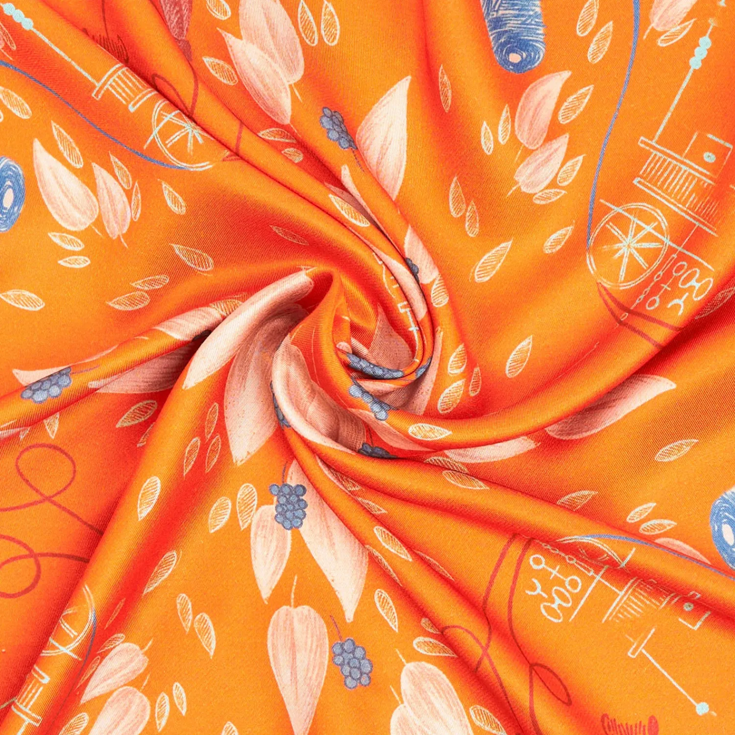 E.Marinella FOULARD|FOULARD ARANCIONE IN SETA E ORANGE FIBER Collezione orange fiber