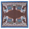 E.Marinella Sciarpe Invernali|FOULARD BLUETTE E MARRONE SCURO IN LANA Motivo etnico