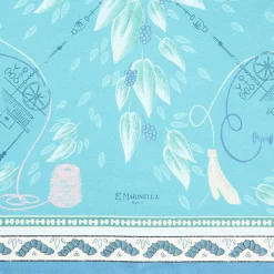 E.Marinella FOULARD|FOULARD BLU IN SETA E ORANGE FIBER Collezione orange fiber