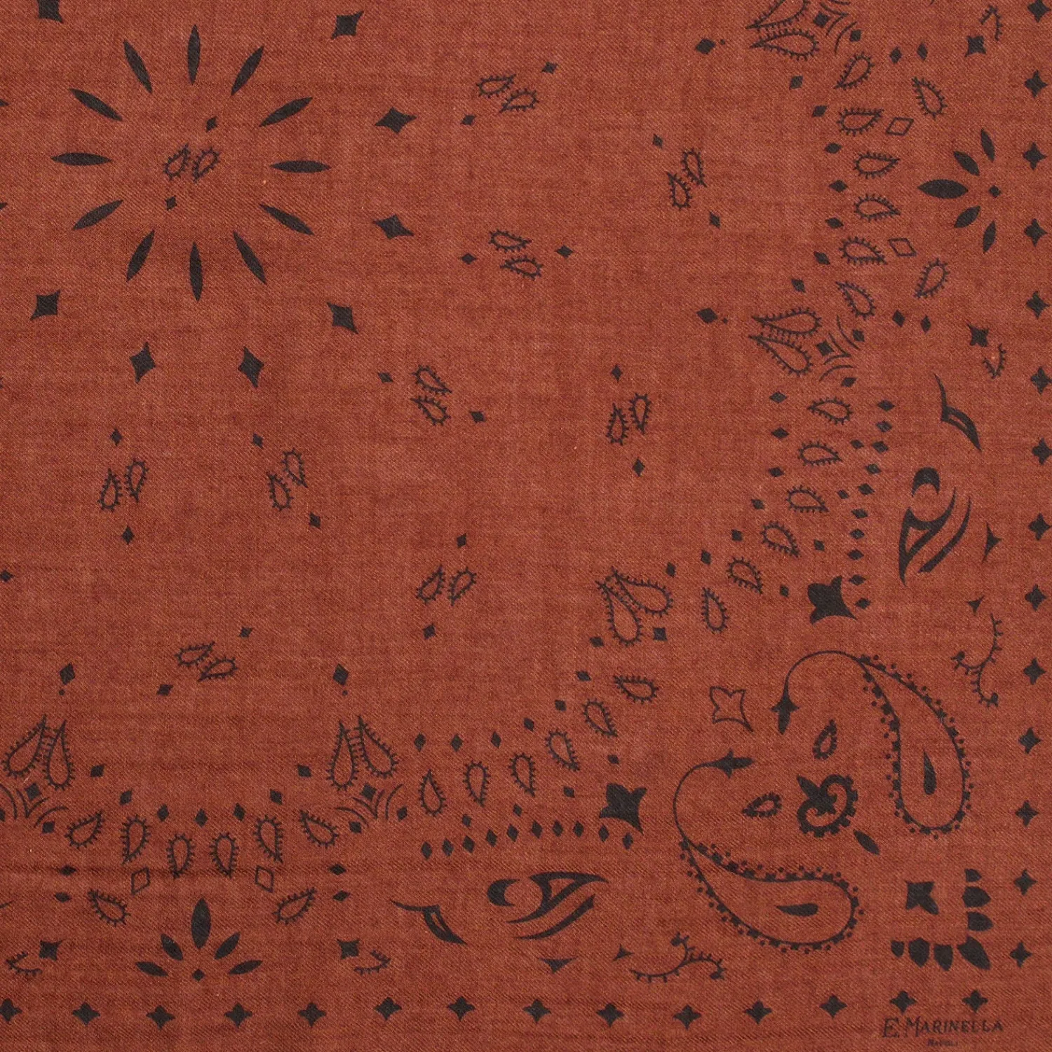 E.Marinella Sciarpe Invernali|FOULARD IN LANA, CASHMERE E SETA 65 MARRONE Paisley