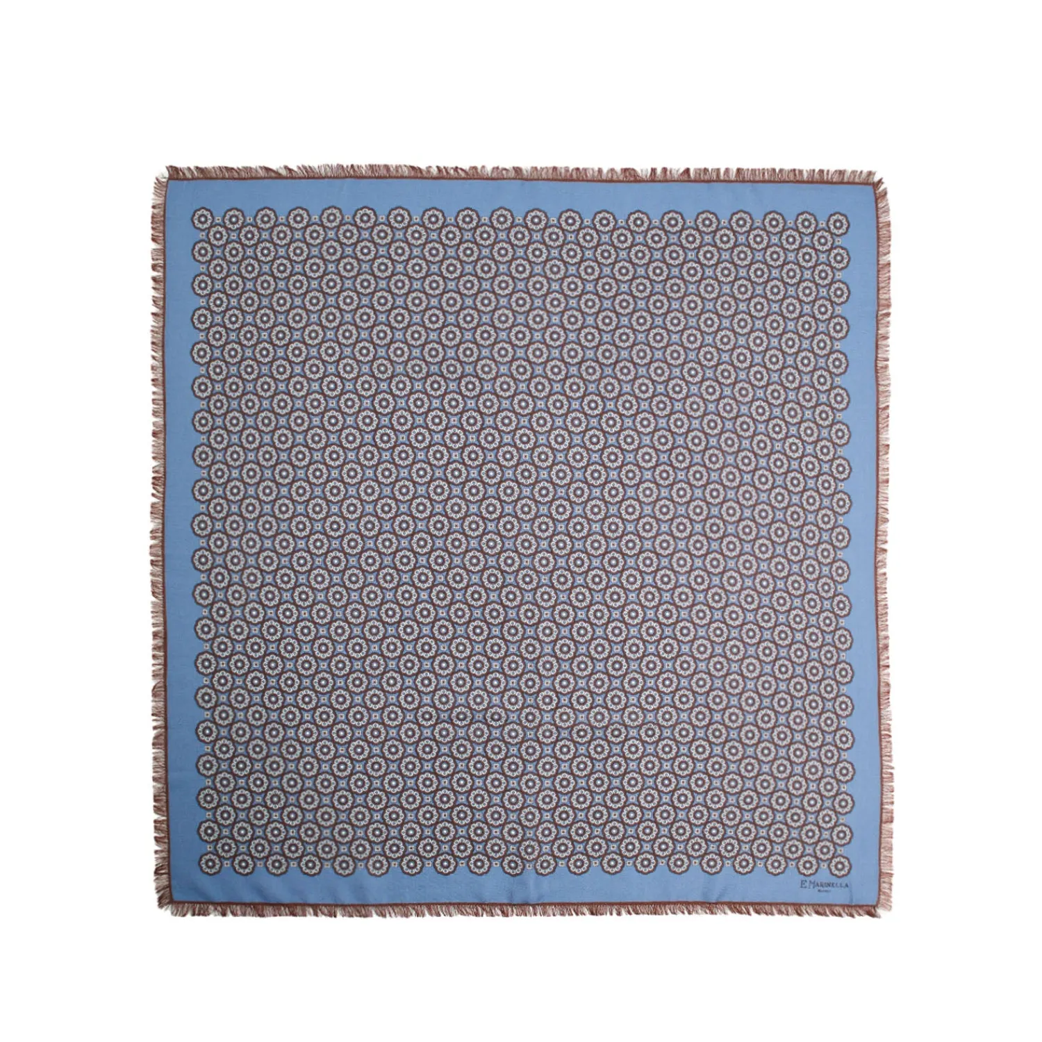 E.Marinella Sciarpe Invernali|FOULARD IN LANA, CASHMERE E SETA 65 AZZURRO POLVERE Archivio inspiration 1985