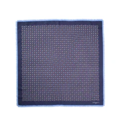 E.Marinella Sciarpe Invernali|FOULARD IN LANA, CASHMERE E SETA 65 BLU SCURO Archivio inspiration 1939