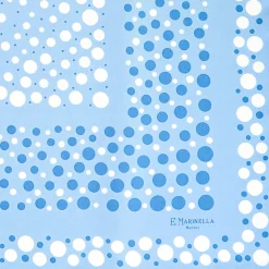 E.Marinella FOULARD|FOULARD IN SETA 65 AZZURRO Eleganza a pois