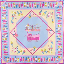 E.Marinella FOULARD|FOULARD IN SETA 90 AZZURRO La gelateria