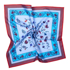 E.Marinella FOULARD|FOULARD IN SETA 90 AZZURRO L'albero della vita