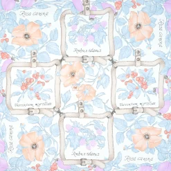 E.Marinella FOULARD|FOULARD IN SETA 90 AZZURRO La rosa canina