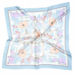E.Marinella FOULARD|FOULARD IN SETA 90 AZZURRO La rosa canina
