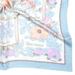 E.Marinella FOULARD|FOULARD IN SETA 90 AZZURRO La rosa canina
