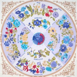 E.Marinella FOULARD|FOULARD IN SETA 90 AZZURRO La ruota delle stagioni