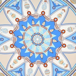 E.Marinella FOULARD|FOULARD IN SETA 90 AZZURRO Le mongolfiere