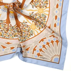 E.Marinella FOULARD|FOULARD IN SETA 90 AZZURRO Mosaico