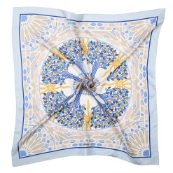 E.Marinella FOULARD|FOULARD IN SETA 90 AZZURRO Mosaico
