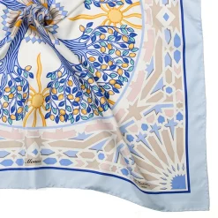 E.Marinella FOULARD|FOULARD IN SETA 90 AZZURRO Mosaico