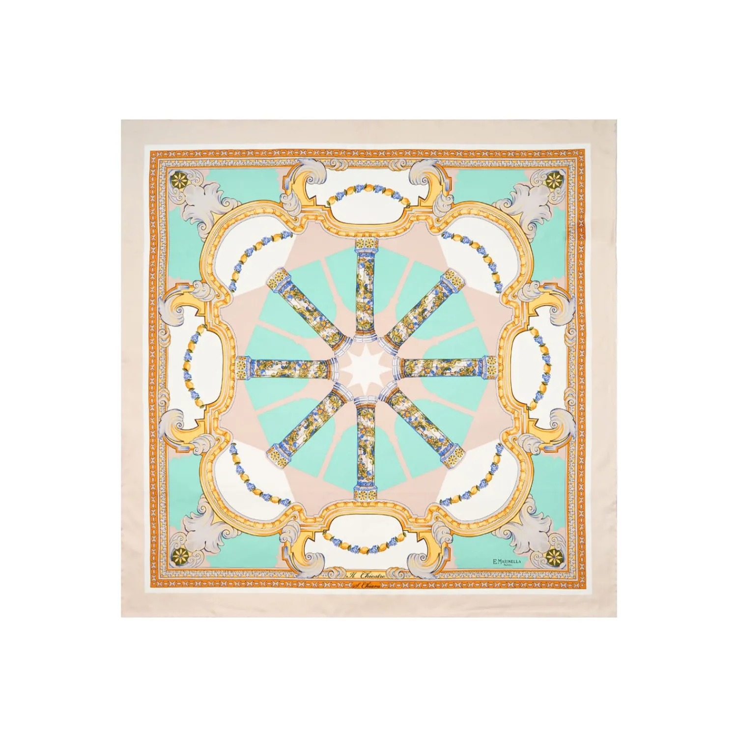 E.Marinella FOULARD|FOULARD IN SETA 90 BEIGE Il chiostro di santa chiara