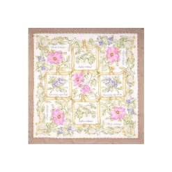 E.Marinella FOULARD|FOULARD IN SETA 90 BEIGE La rosa canina