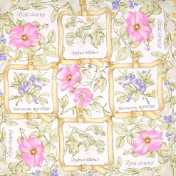 E.Marinella FOULARD|FOULARD IN SETA 90 BEIGE La rosa canina