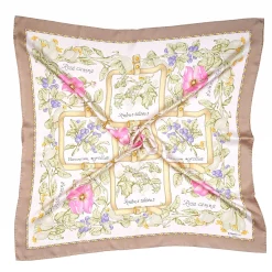 E.Marinella FOULARD|FOULARD IN SETA 90 BEIGE La rosa canina