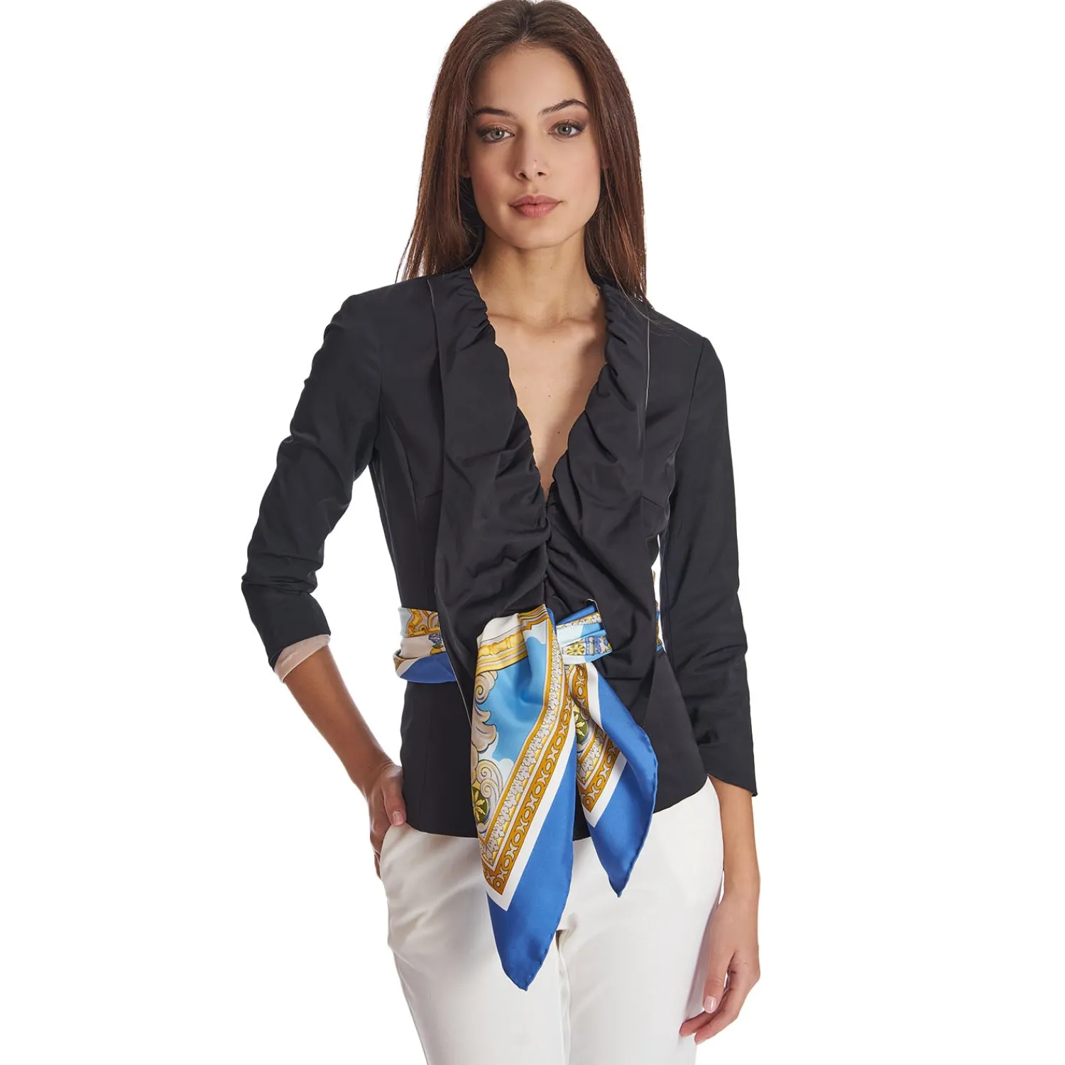 E.Marinella FOULARD|FOULARD IN SETA 90 BLU Chiostro di santa chiara