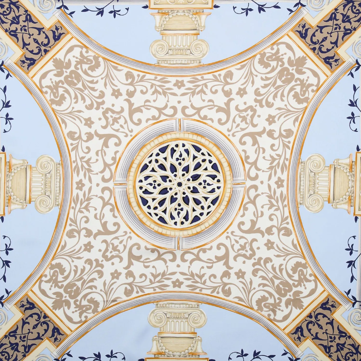 E.Marinella FOULARD|FOULARD IN SETA 90 BLU Divinita’