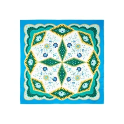 E.Marinella FOULARD|FOULARD IN SETA 90 BLUETTE Motivo floreale