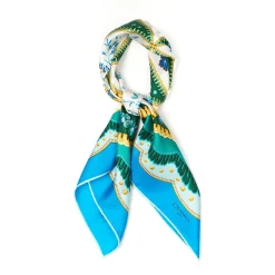 E.Marinella FOULARD|FOULARD IN SETA 90 BLUETTE Motivo floreale