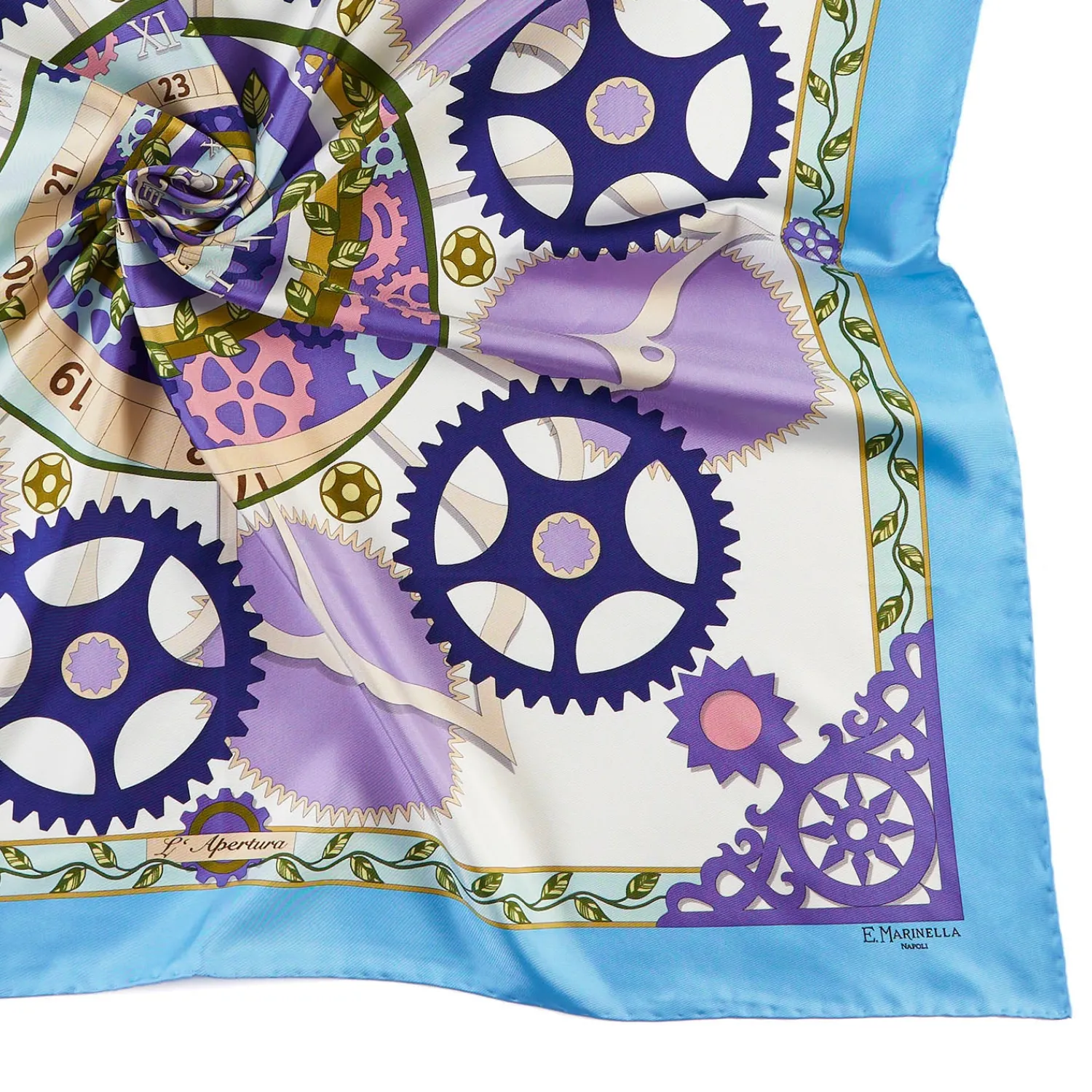E.Marinella FOULARD|FOULARD IN SETA 90 BLUETTE Timeless morning