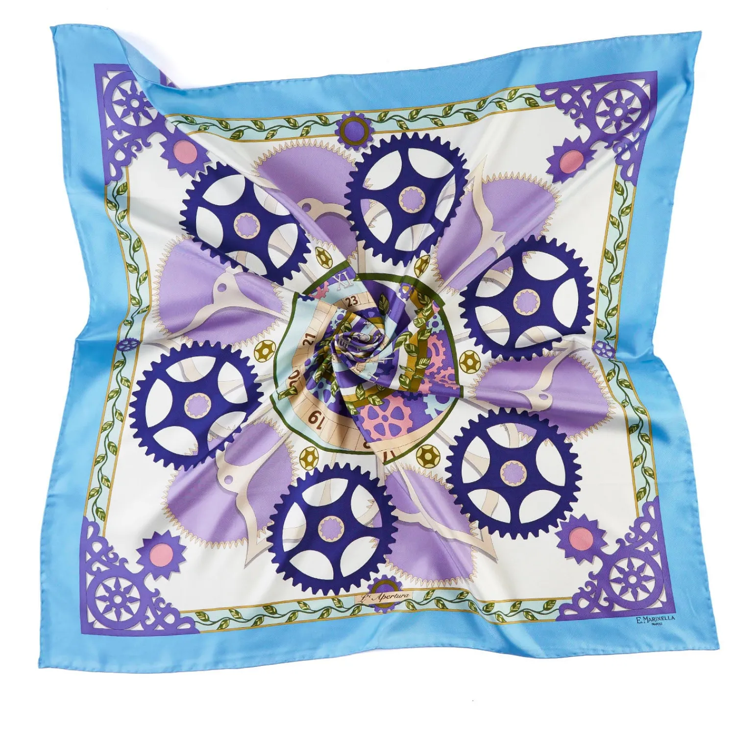 E.Marinella FOULARD|FOULARD IN SETA 90 BLUETTE Timeless morning