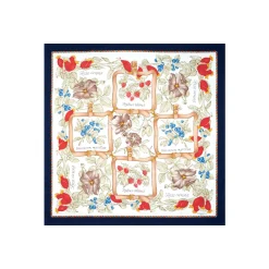 E.Marinella FOULARD|FOULARD IN SETA 90 BLU La rosa canina