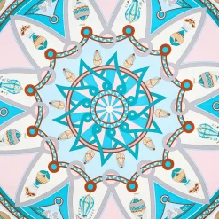 E.Marinella FOULARD|FOULARD IN SETA 90 BLU Le mongolfiere