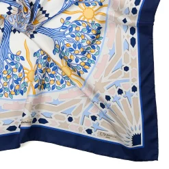 E.Marinella FOULARD|FOULARD IN SETA 90 BLU Mosaico